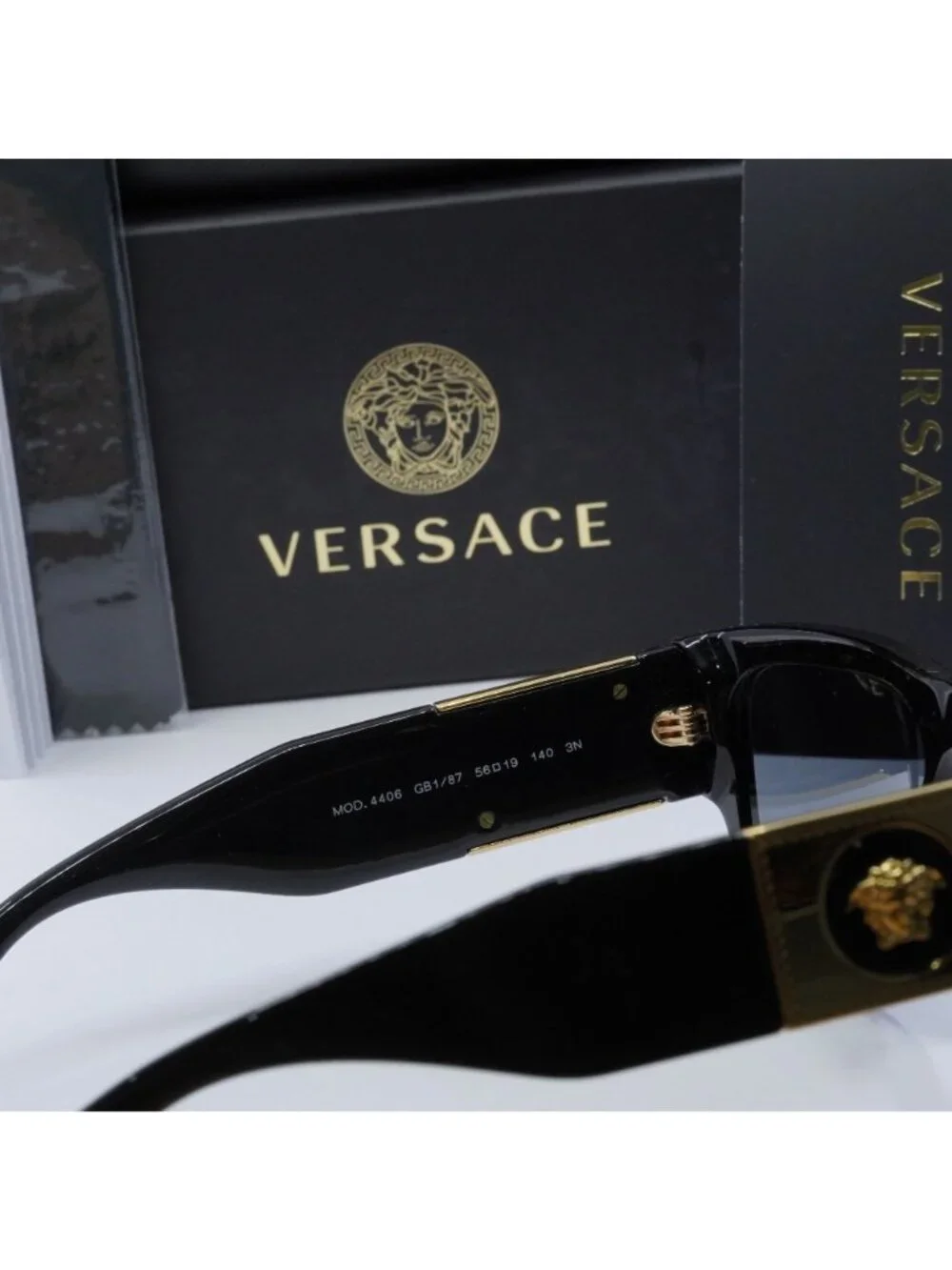 Versace VE4406 GB1/87 Rectangle Sunglasses – Black / Grey
